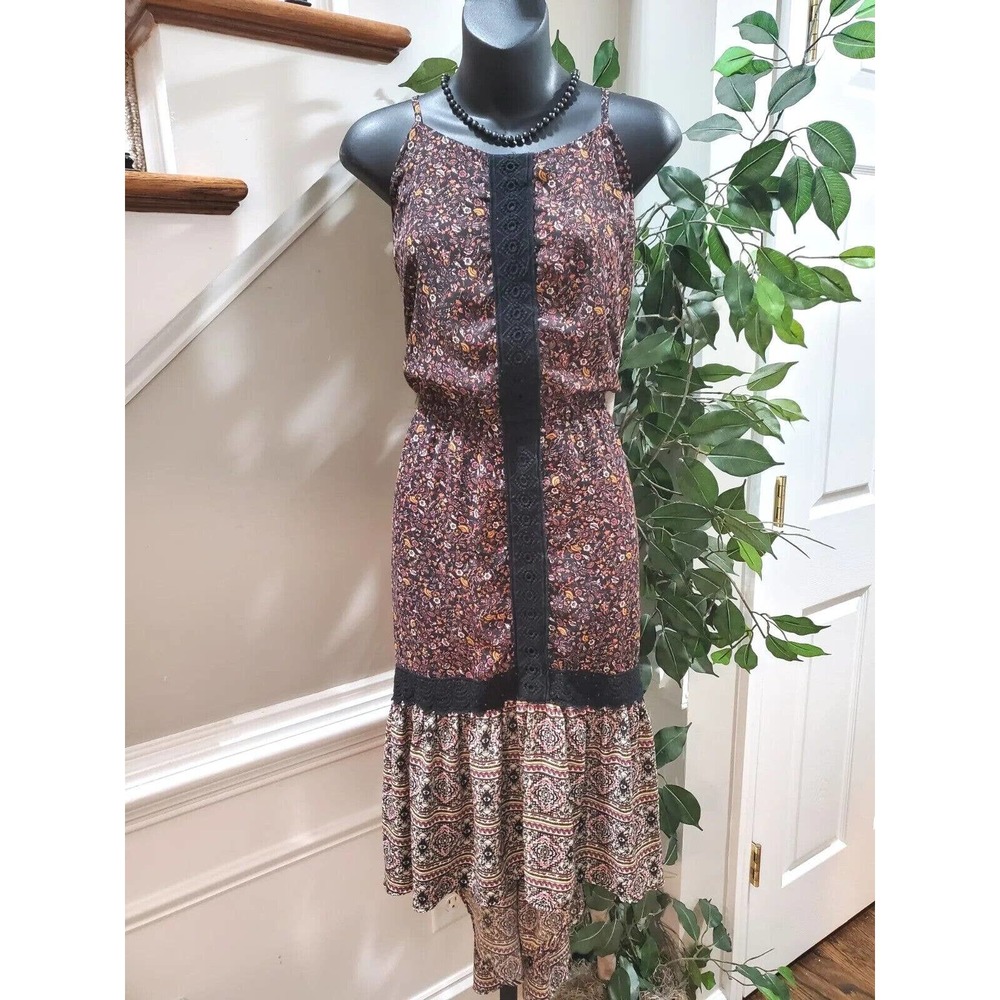 Knox Rose Floral Midi Dress - Black and Brown